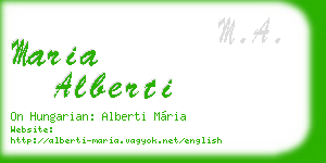 maria alberti business card